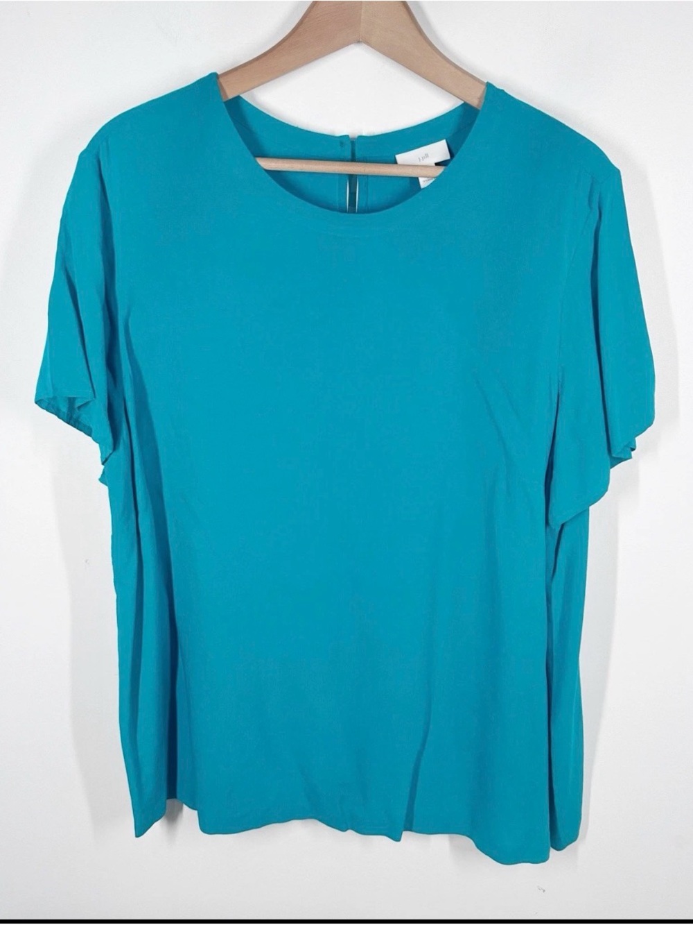 J. Jill Turquoise blue  Short Sleeve Blouse Plus Size 2X Rayon Top